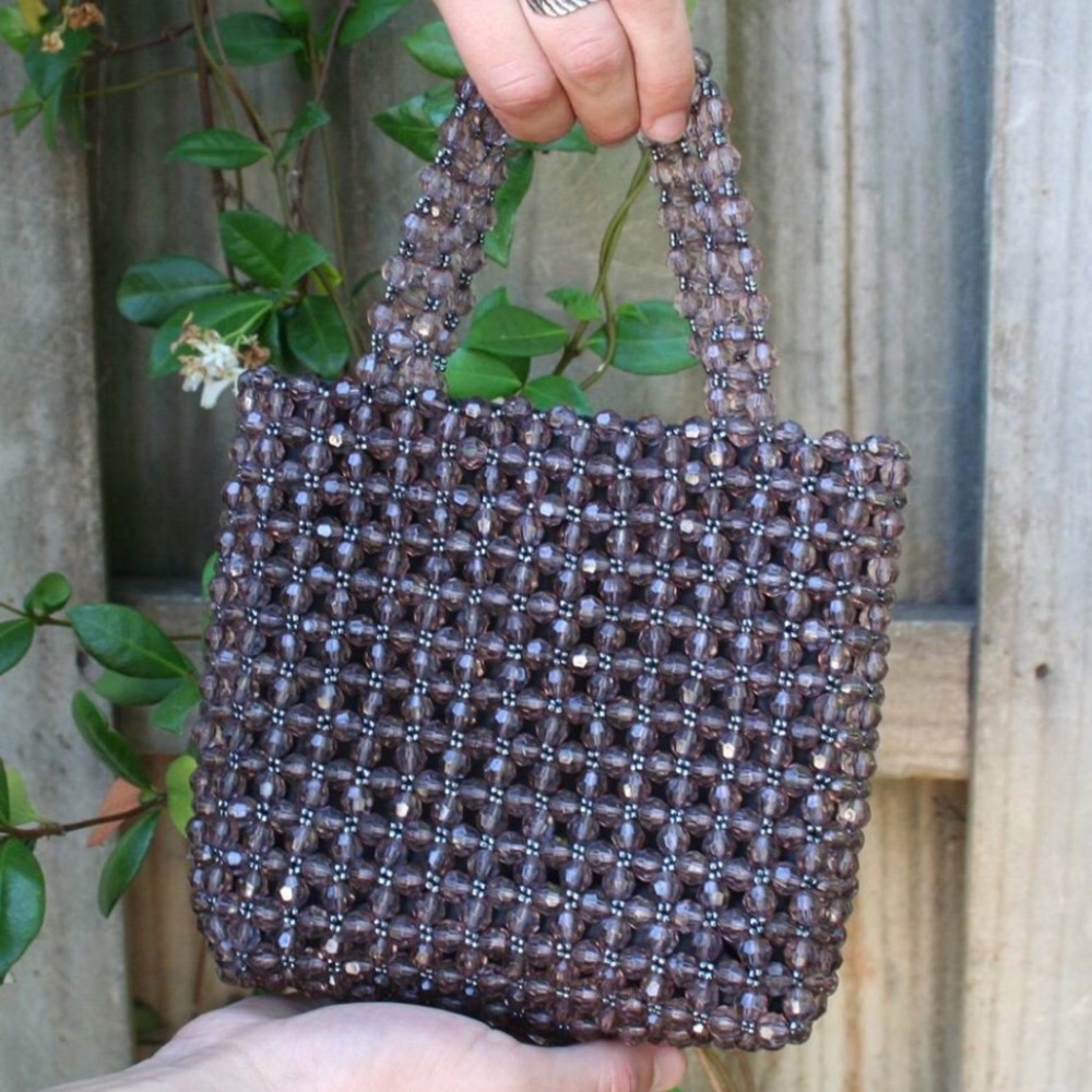 Dark amethyst beaded bag